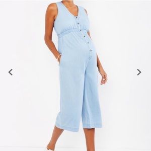 Motherhood Maternity Chambray Jumpsuit